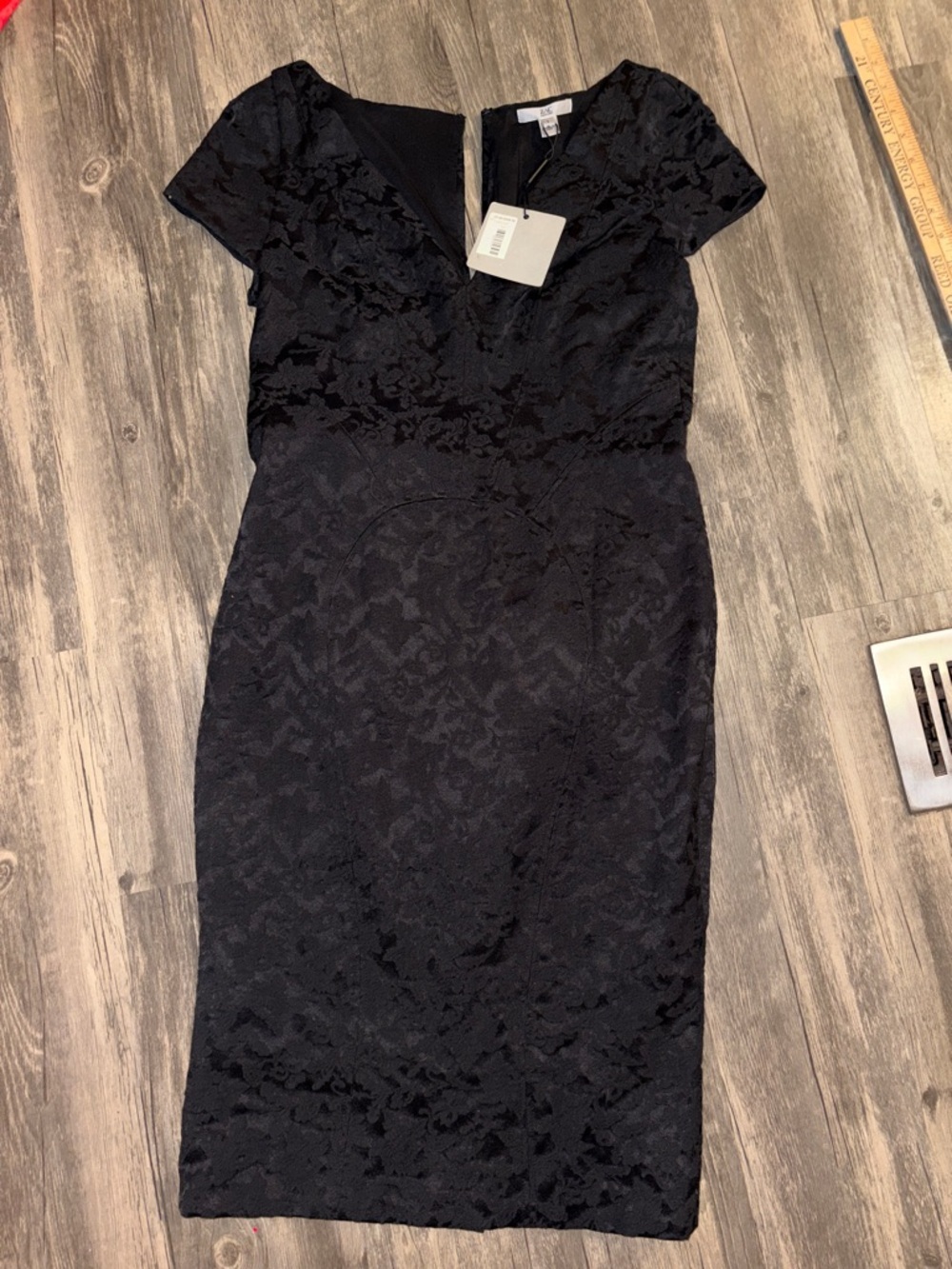 NTW Designer Zac Posen jacquard black cocktail dress blouson top peplum back 8 - Picture 2 of 9